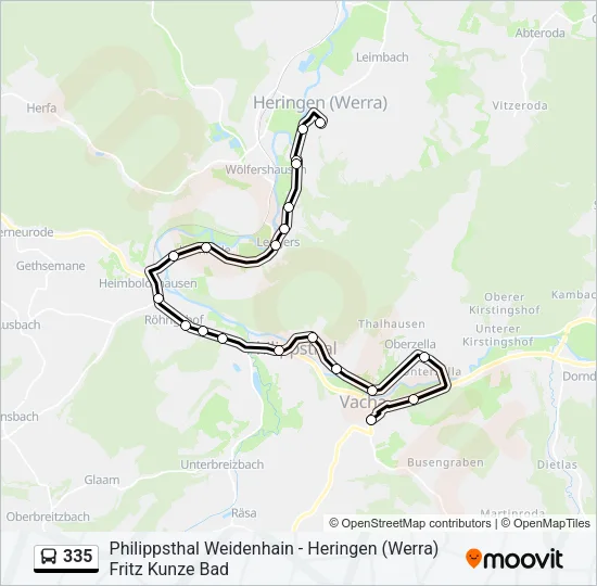 335 Bus Line Map