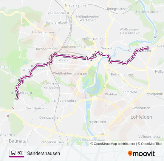52 Bus Line Map