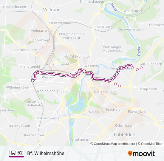 52 Bus Line Map