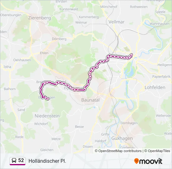 52 Bus Line Map