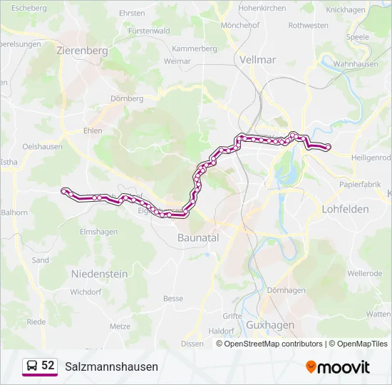 52 Bus Line Map