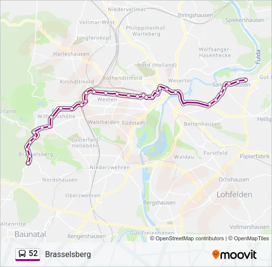 52 Bus Line Map