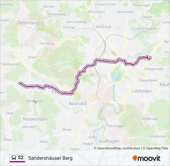 52 Bus Line Map