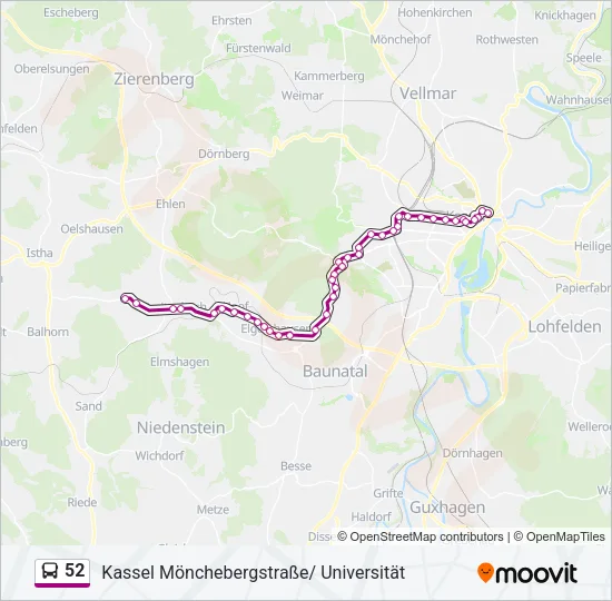 52 Bus Line Map
