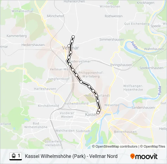 1 Light Rail Line Map
