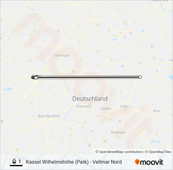 1 Straßenbahn Line Map