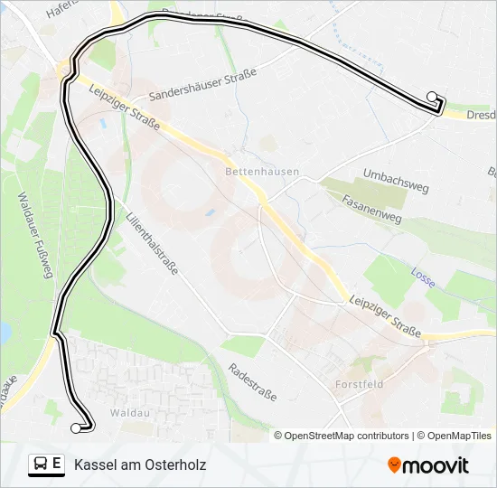 E Bus Line Map