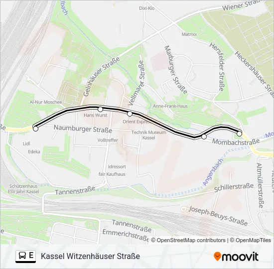 E Bus Line Map
