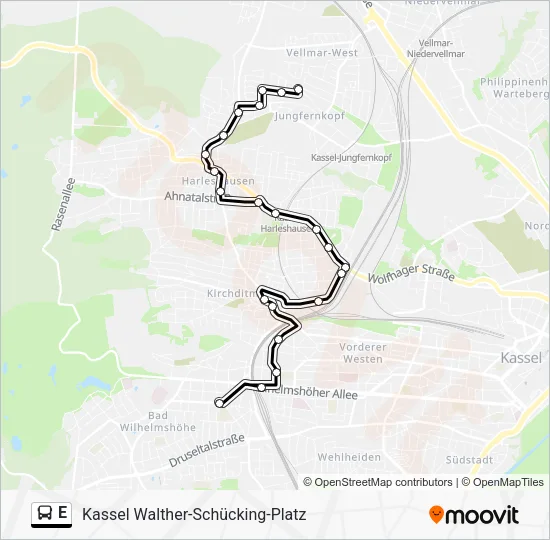 E Bus Line Map