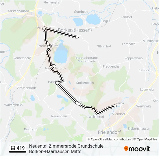 419 Bus Line Map