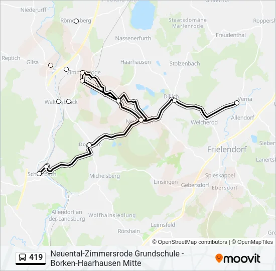 419 Bus Line Map