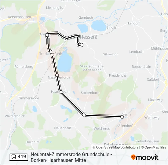 419 Bus Line Map
