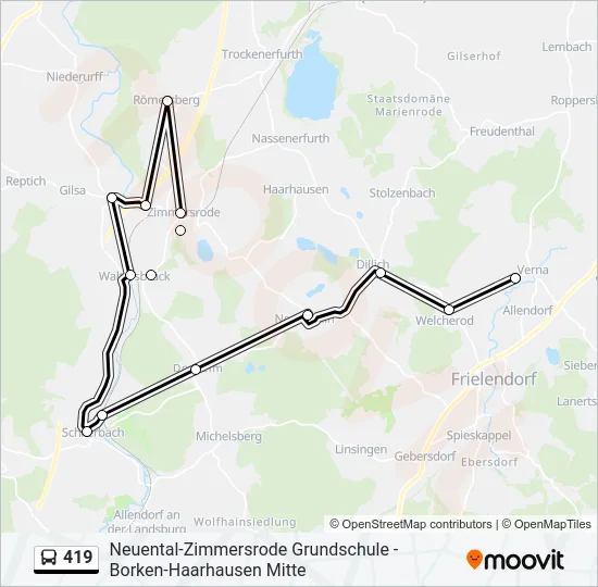 419 Bus Line Map