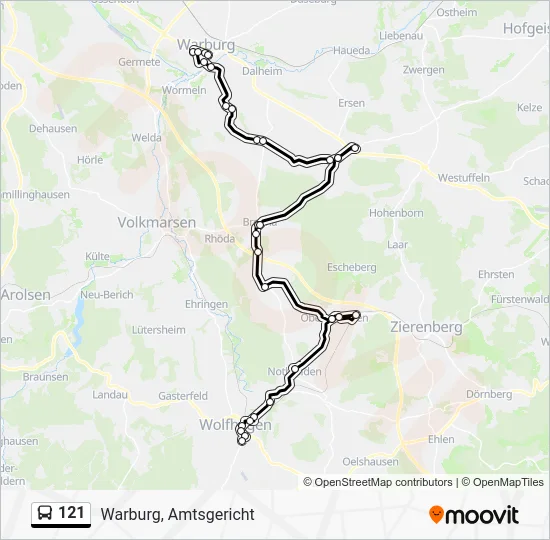 Автобус 121: карта маршрута