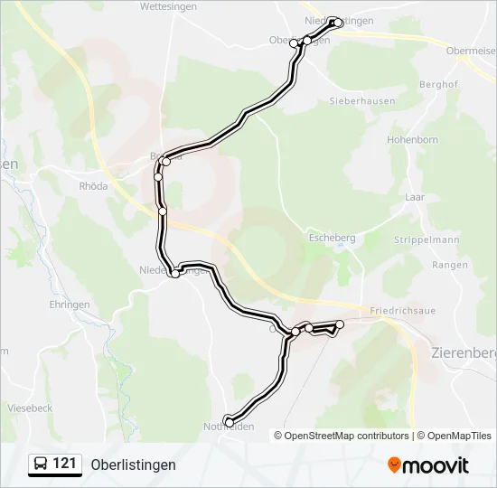 121 Bus Line Map