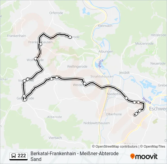 222 Bus Line Map