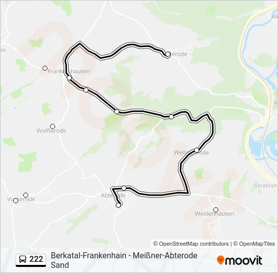222 Bus Line Map