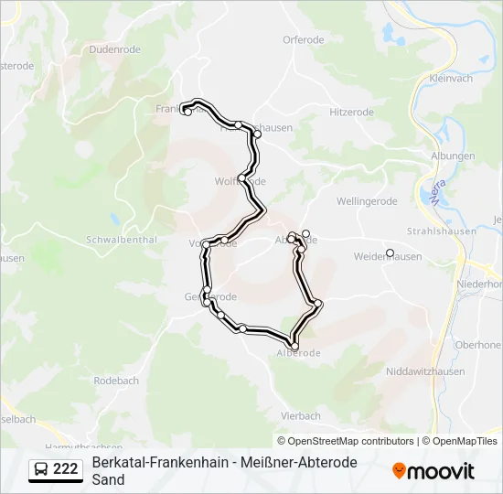 222 Bus Line Map