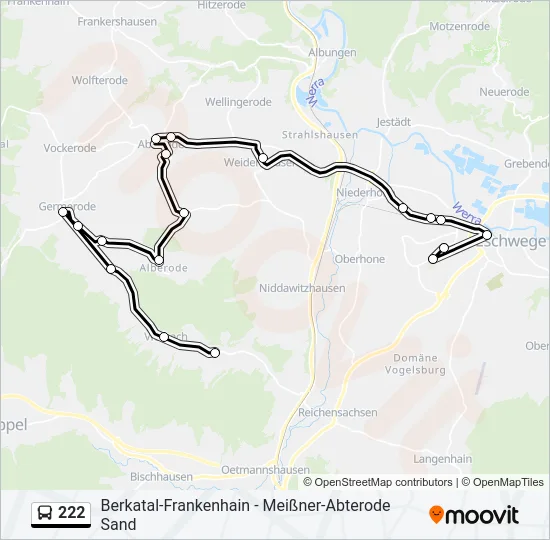 222 Bus Line Map