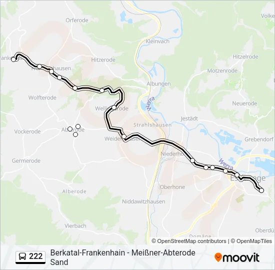 222 Bus Line Map
