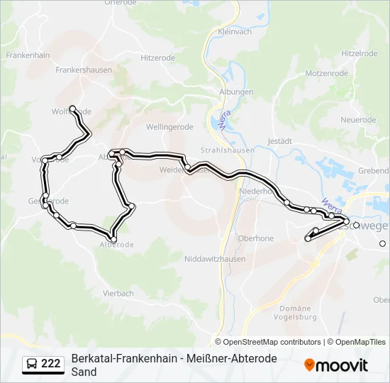 222 Bus Line Map