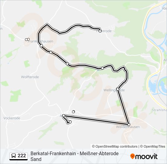 Автобус 222: карта маршрута