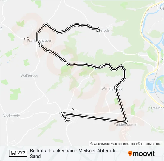 222 Bus Line Map