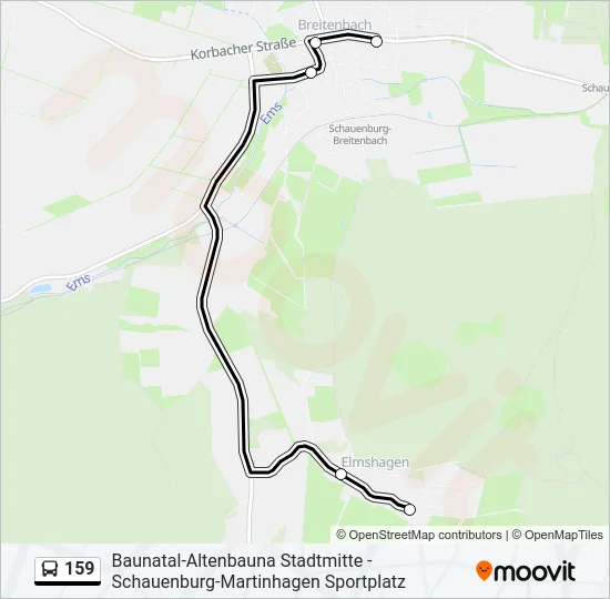 159 Bus Line Map