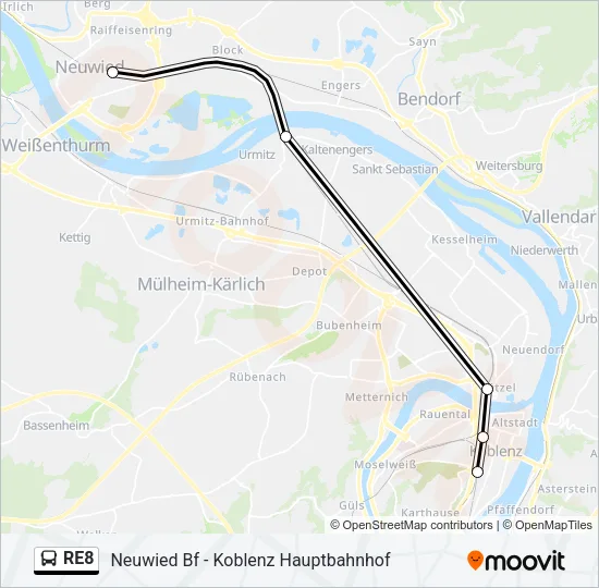 RE8 Bus Line Map