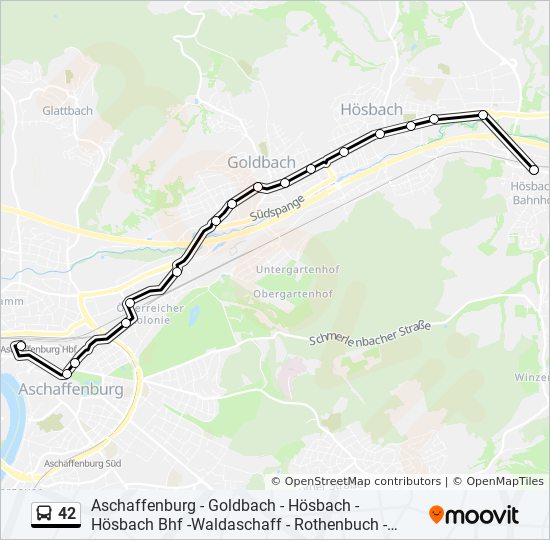 Автобус 42: карта маршрута