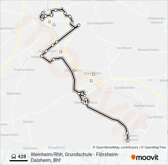 428 Bus Line Map