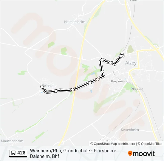 428 Bus Line Map