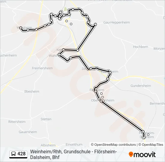 428 Bus Line Map