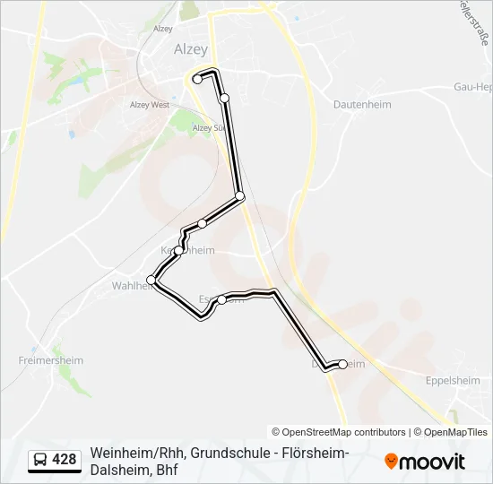 428 Bus Line Map