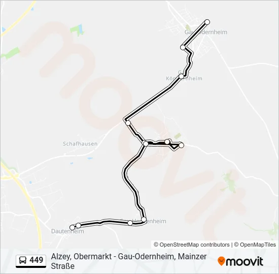 449 Bus Line Map