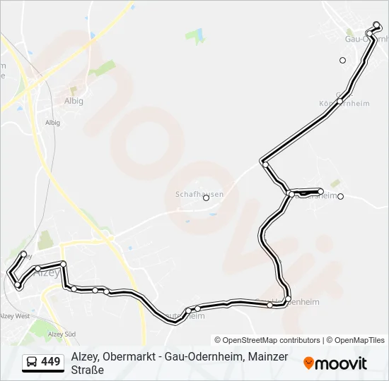 449 Bus Line Map