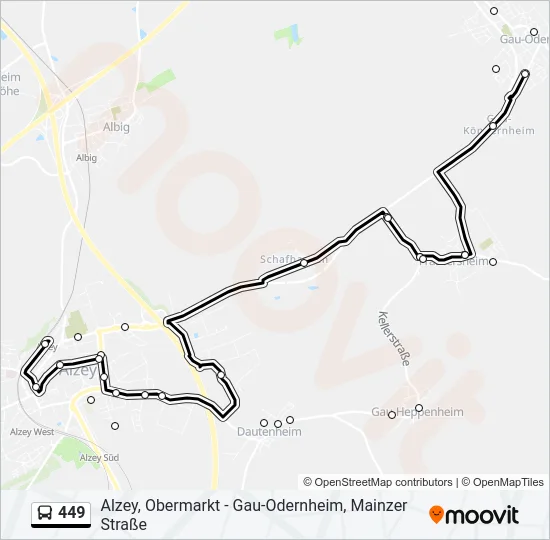 449 Bus Line Map