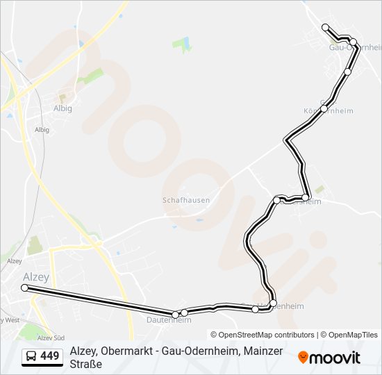 Автобус 449: карта маршрута