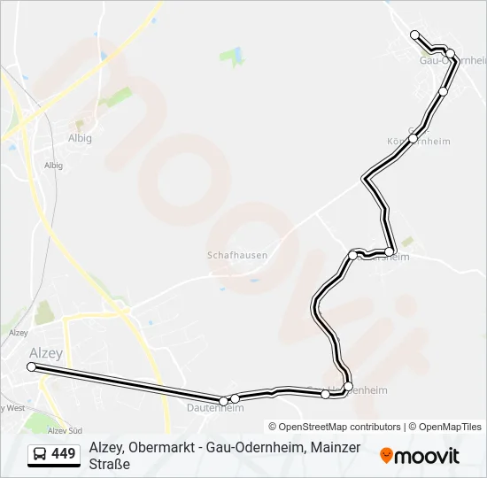 449 Bus Line Map