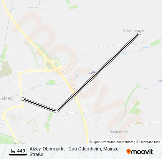 449 Bus Line Map