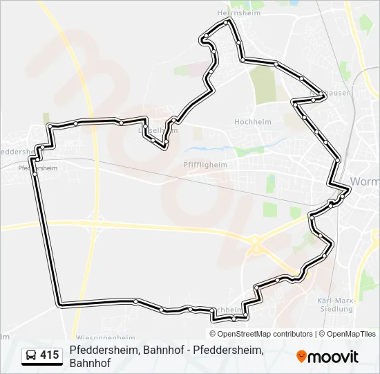 415 Bus Line Map
