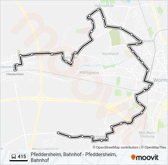 415 Bus Line Map