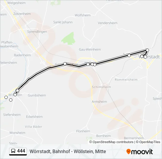444 Bus Line Map