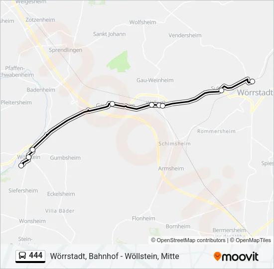 444 Bus Line Map