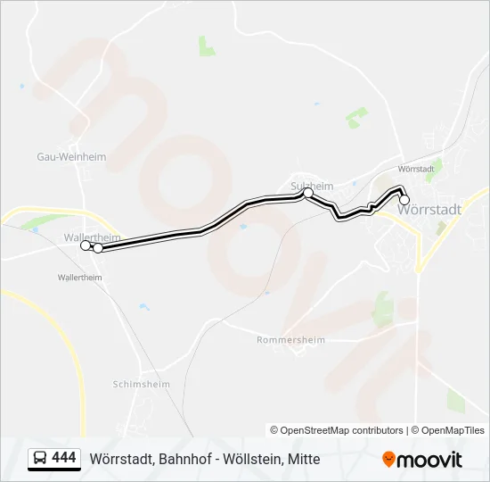 444 Bus Line Map