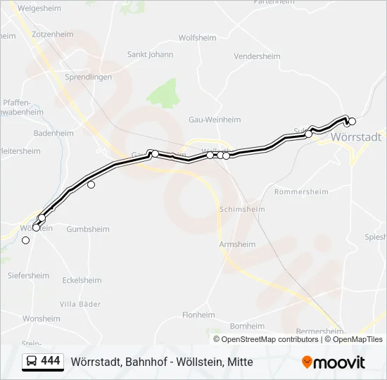 444 Bus Line Map