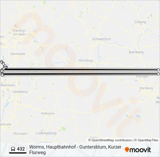 432 Bus Line Map