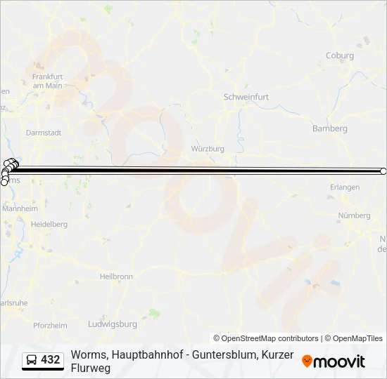 432 Bus Line Map
