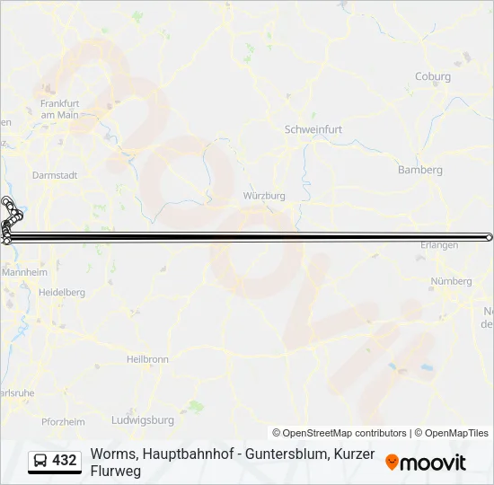432 Bus Line Map