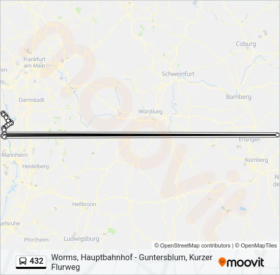 432 Bus Line Map